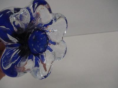 Spiral Swirl 11 3/4" Cobalt Blue Clear Glass Bud Vase