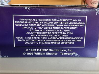 WILLIAM SHATNER TRADING CARDS, 1984 STAR TREK COLLECTIBLE GLASSES AND MORE