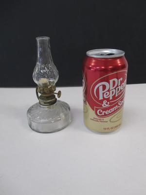 Vintage Clear Oil Swirl Design Finger Lamp 6" Tall