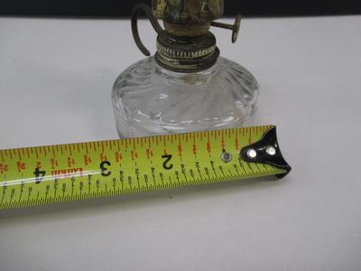 Vintage Clear Oil Swirl Design Finger Lamp 6" Tall