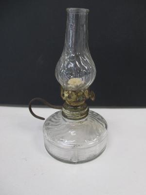 Vintage Clear Oil Swirl Design Finger Lamp 6" Tall
