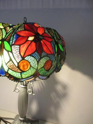 5 Sided Raised Stain Glass Lamp