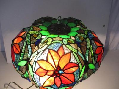 5 Sided Raised Stain Glass Lamp