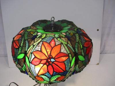 5 Sided Raised Stain Glass Lamp
