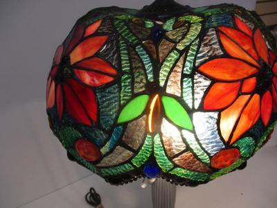 5 Sided Raised Stain Glass Lamp