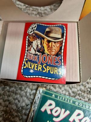 ROY ROGERS BOOKS, TRADING CARDS AND WALL CLOCK