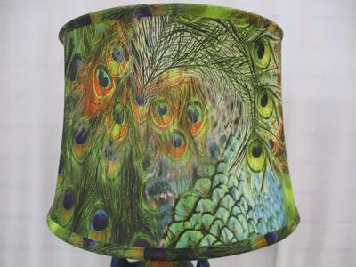 Antique Triple Peacock Art Nouveau Pottery Stand & Lamp Shade Table Lamp