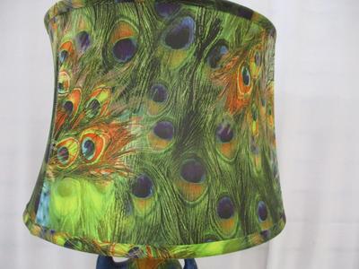 Antique Triple Peacock Art Nouveau Pottery Stand & Lamp Shade Table Lamp