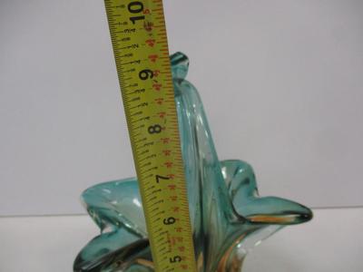 Vintage Murano Style Brown To Blue Glass Basket