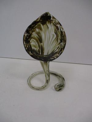 Vintage Hand Blown Swirl Calla Lily Sculpture Vase Decor