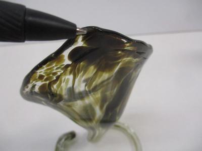 Vintage Hand Blown Swirl Calla Lily Sculpture Vase Decor