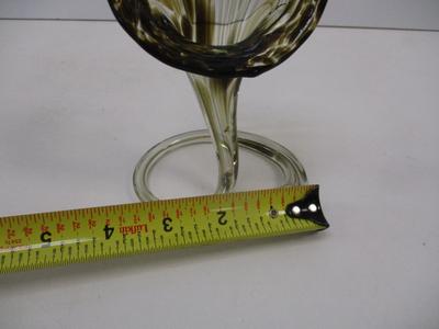 Vintage Hand Blown Swirl Calla Lily Sculpture Vase Decor