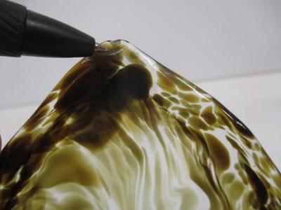 Vintage Hand Blown Swirl Calla Lily Sculpture Vase Decor