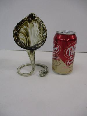 Vintage Hand Blown Swirl Calla Lily Sculpture Vase Decor