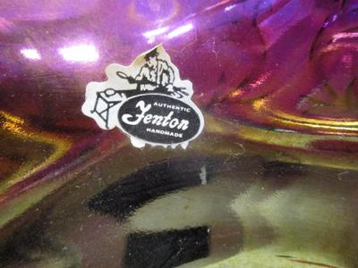 Carnival Glass Iridescent Fenton Basket Stamped