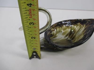 Vintage Murano Hand Blown Light Olive Glass Swan