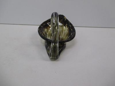 Vintage Murano Hand Blown Light Olive Glass Swan