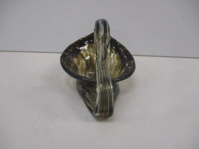 Vintage Murano Hand Blown Light Olive Glass Swan