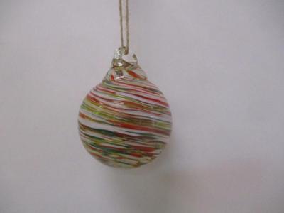 Hand Blown Multi Color Glass Ornament