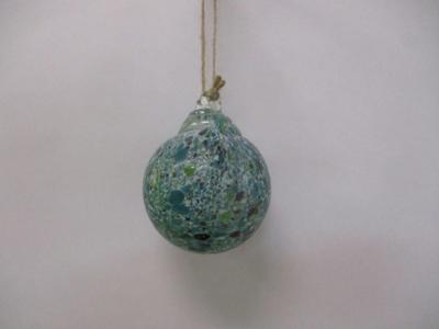 Hand Blown Blue & Green Glass Ornament