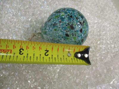 Hand Blown Blue & Green Glass Ornament
