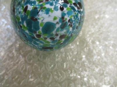 Hand Blown Blue & Green Glass Ornament