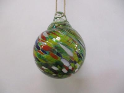 Hand Blown Multi Color Glass Ornament
