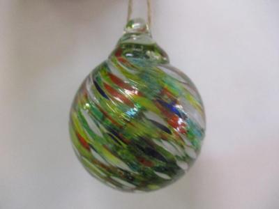Hand Blown Multi Color Glass Ornament