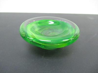 Kosta Boda Green Swirl Art Glass Small Bowl