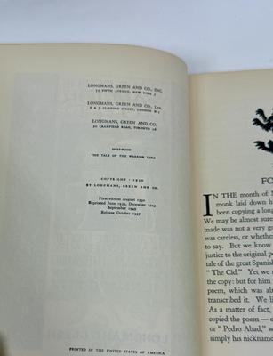 Vintage Hardcover Book Tale of the Warrior Lord Merrium Sherwood 1930 an 11th Century Spanish Epic Poem