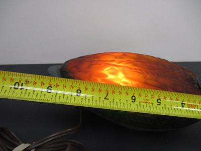 Amber Glass Duck Mallard Brass Night Light