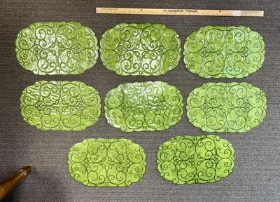 Vintage Lot placemats, avocado green vinyl set of 8 soooo 70’s