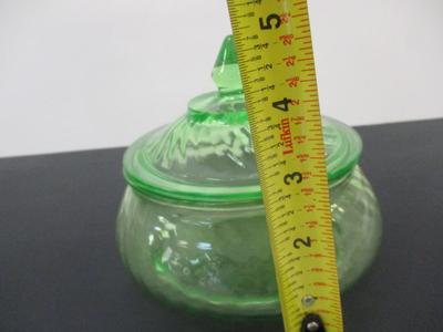 Uranium Vaseline Glass Jar With Lid