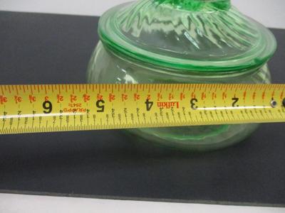 Uranium Vaseline Glass Jar With Lid