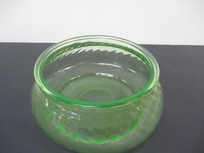 Uranium Vaseline Glass Jar With Lid