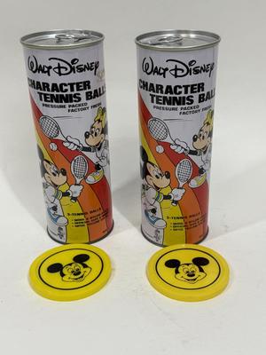 Vintage Walt Disney Character Tennis Balls ORIGINAL CONDITION - SEALED! 2 CANS!