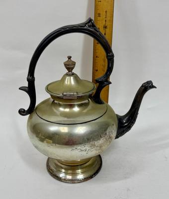 Vintage Silver on Copper Tea Kettle Tea Pot