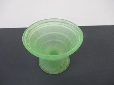Vintage Green Sugar Dish Frosted With Flowers