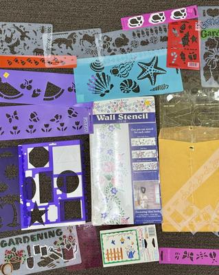 Huge Stencil Collection - Shapes, Letters, Numbers, Sea Life, Jungle Animals, Fruit, Butterflies, Garden, Laundry, Cats, Flowers,