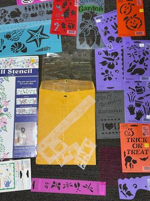 Huge Stencil Collection - Shapes, Letters, Numbers, Sea Life, Jungle Animals, Fruit, Butterflies, Garden, Laundry, Cats, Flowers,