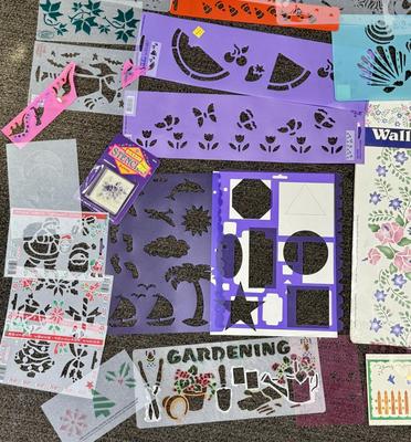 Huge Stencil Collection - Shapes, Letters, Numbers, Sea Life, Jungle Animals, Fruit, Butterflies, Garden, Laundry, Cats, Flowers,