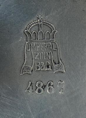 BG Imperial Antique Art Deco Pewter Brutalist German Studio Cream and Sugar