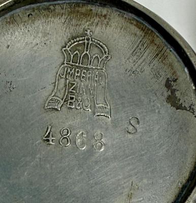 BG Imperial Antique Art Deco Pewter Brutalist German Studio Cream and Sugar