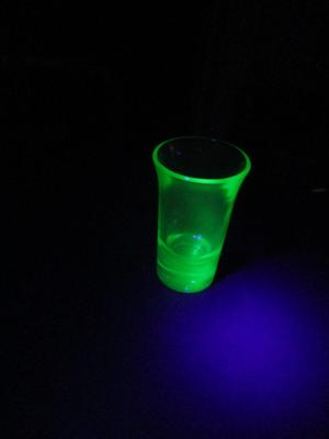 3" Uranium Green Depression Shot Glass