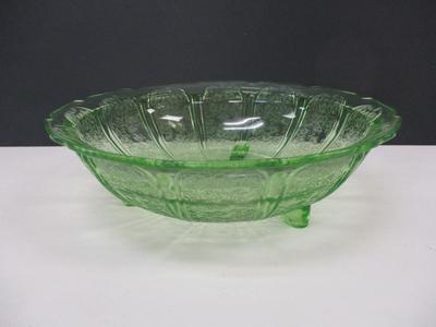 Uranium Glass Cherry Blossom Green Bowl