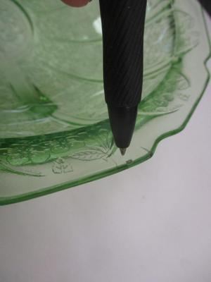 Uranium Glass Cherry Blossom Green Bowl
