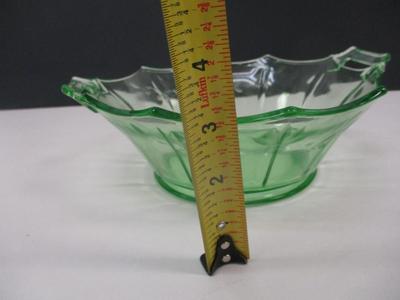 Art Deco Imperial Uranium Glass Centerpiece Bowl With Handles