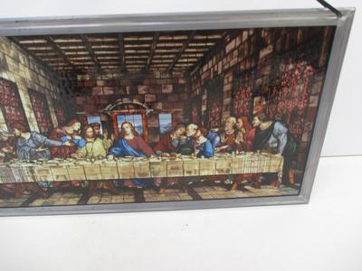 Double Sided Last Supper Glass Hanging Wall Decor