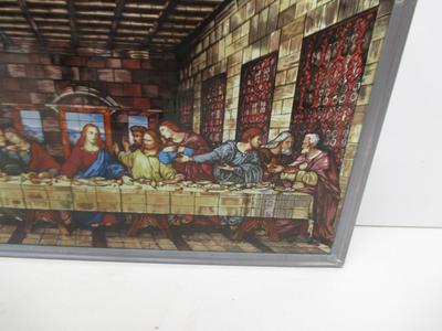 Double Sided Last Supper Glass Hanging Wall Decor