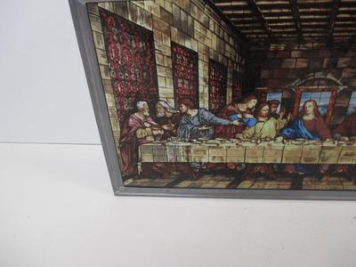 Double Sided Last Supper Glass Hanging Wall Decor